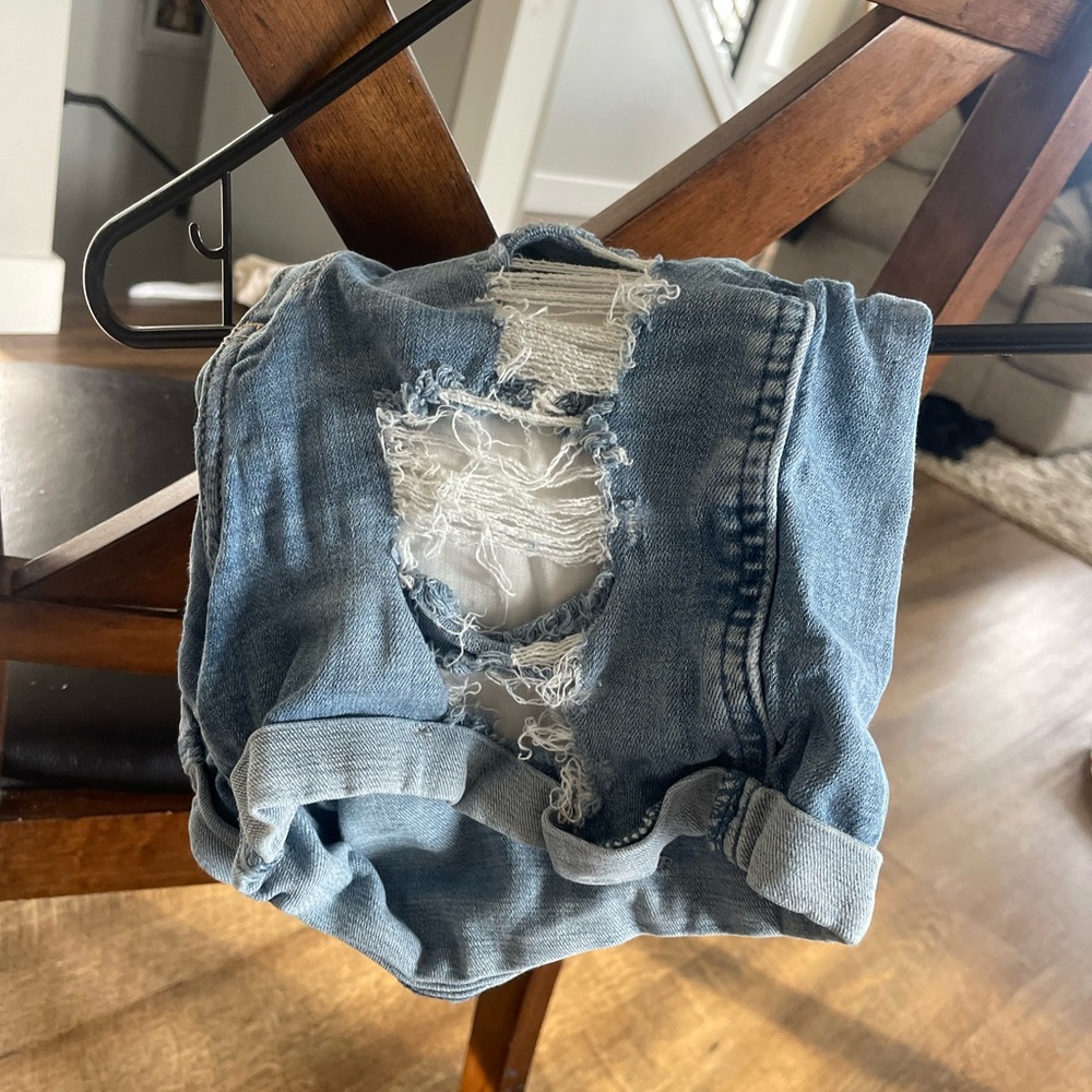 Distressed Denim Shorts